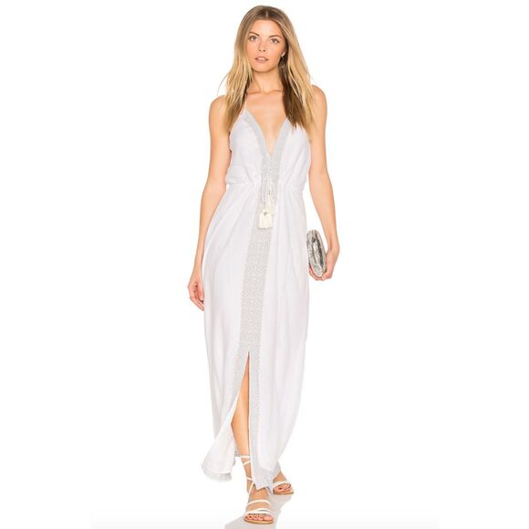 NWT SAYLOR Kayleigh White Silver Embroidered Maxi Dress XS - Picture 1 of 10